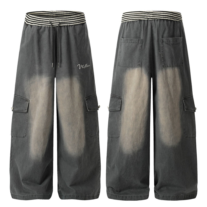 Omirad Washed Cargo Wide-Leg Pants