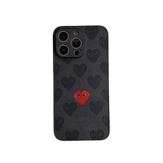 Leather Phone Case | Heart Black