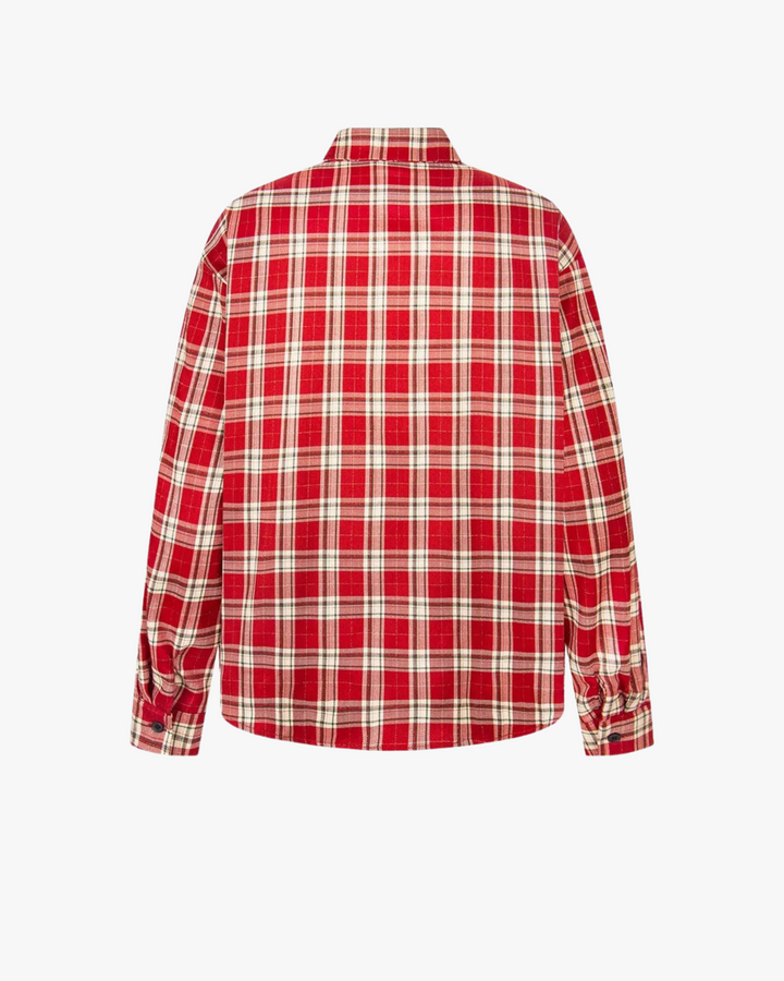 Plaid Shirt – “I NEED LOVE” Graphic Print