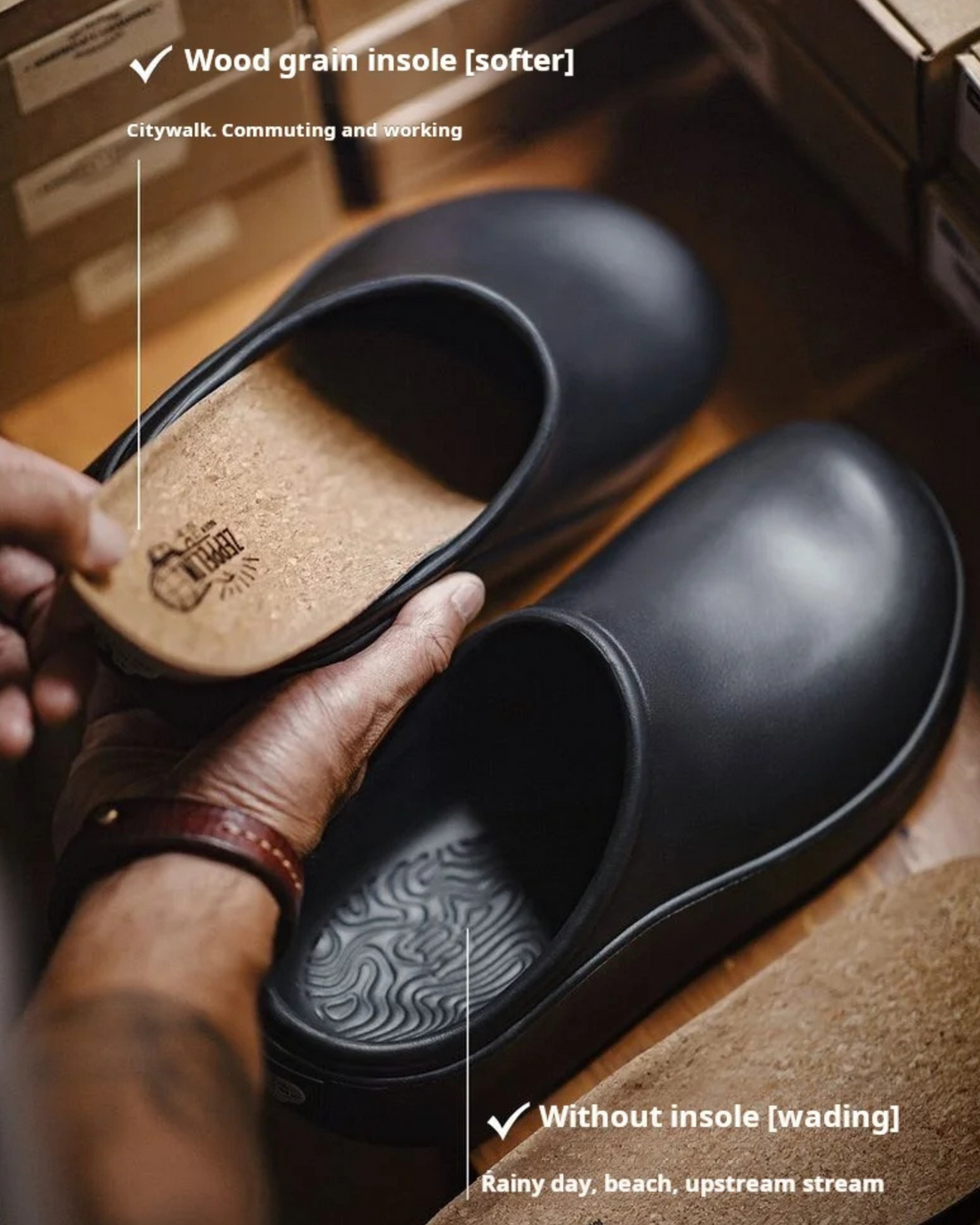 All-Weather Minimalist Rubber Mules