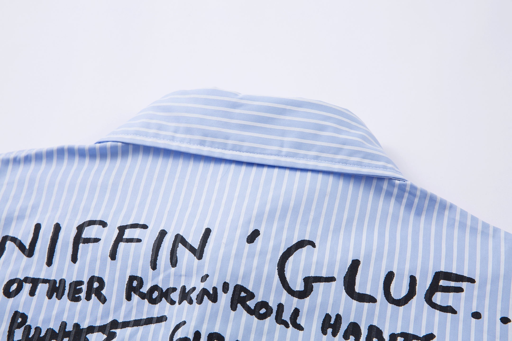 Omirad Punk Print Layered Stripe Shirt