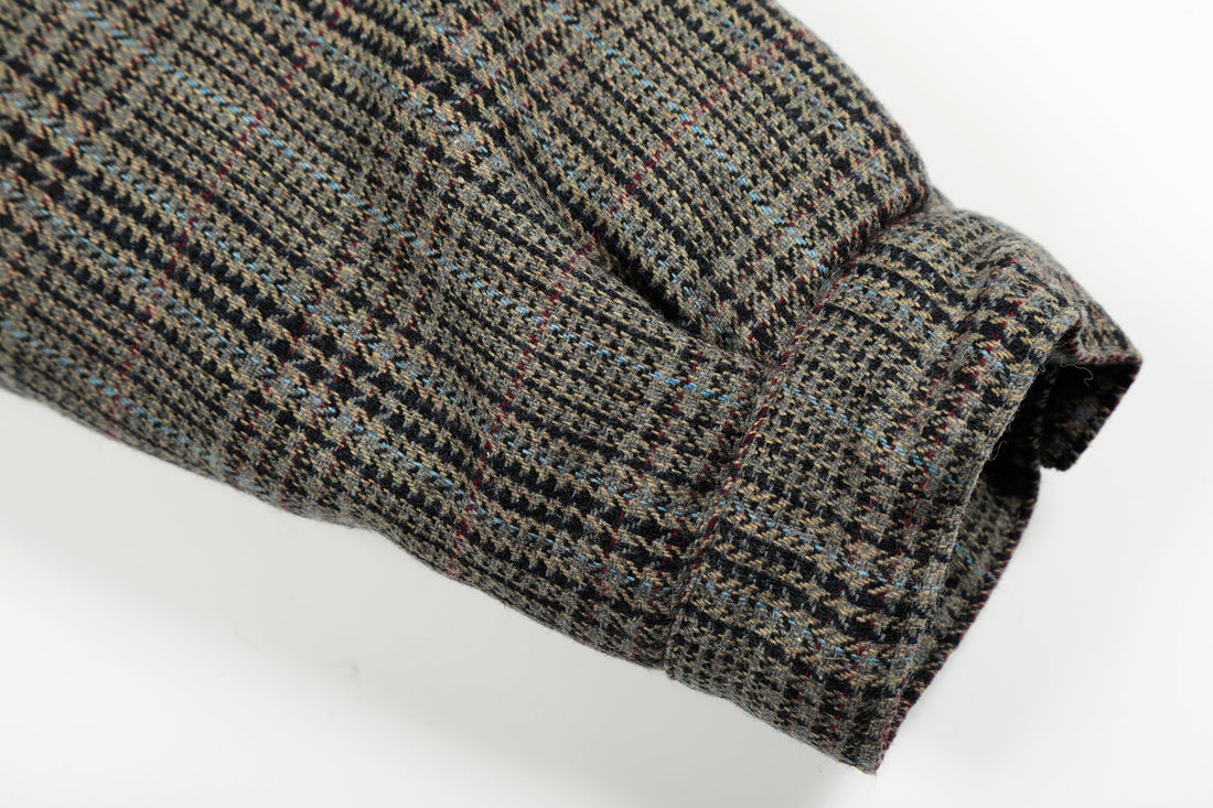 Omirad Vintage Check Wool Blend Bomber Jacket