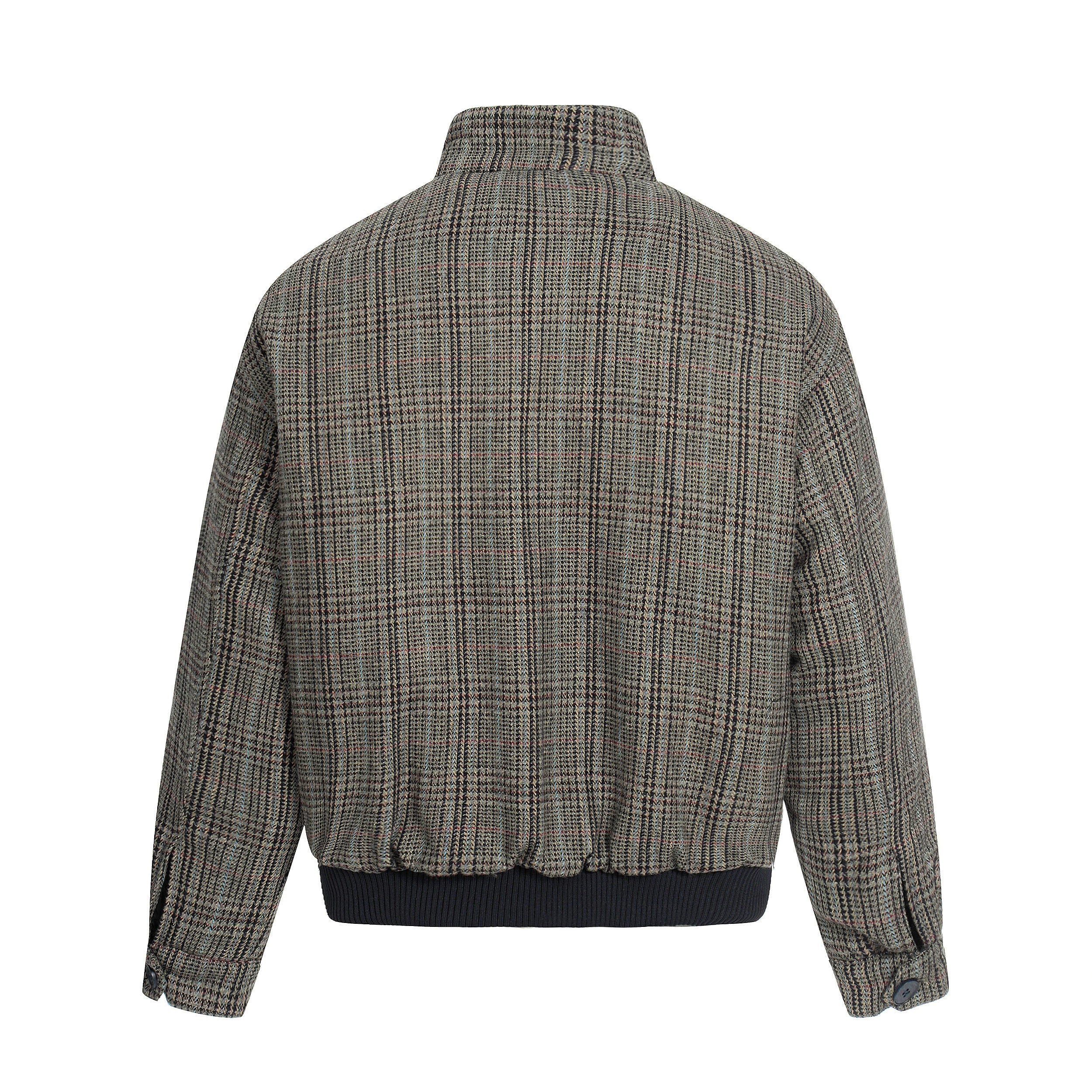 Omirad Vintage Check Wool Blend Bomber Jacket