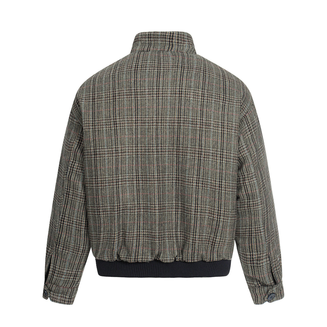 Omirad Vintage Check Wool Blend Bomber Jacket