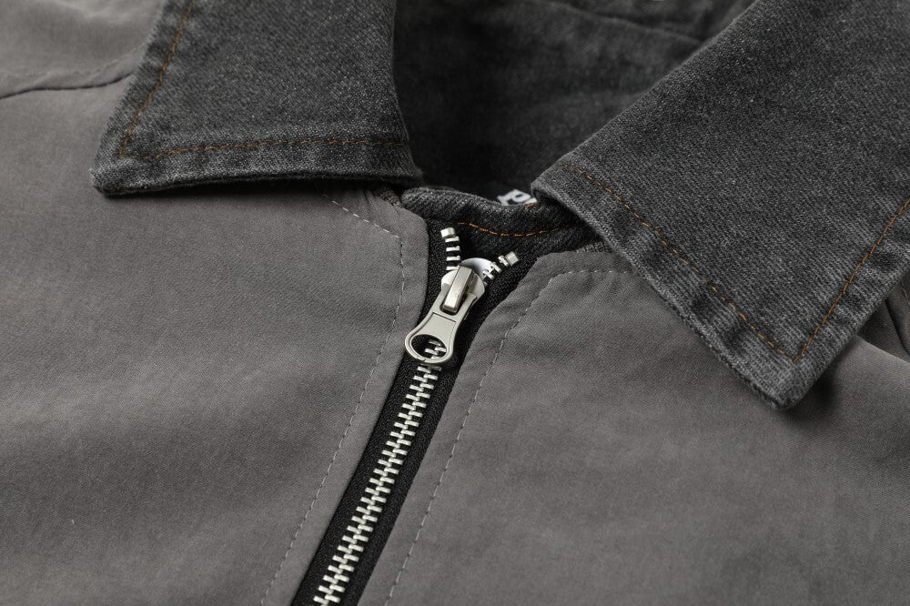 Omirad Vintage Contrast-Collar Cotton Jacket