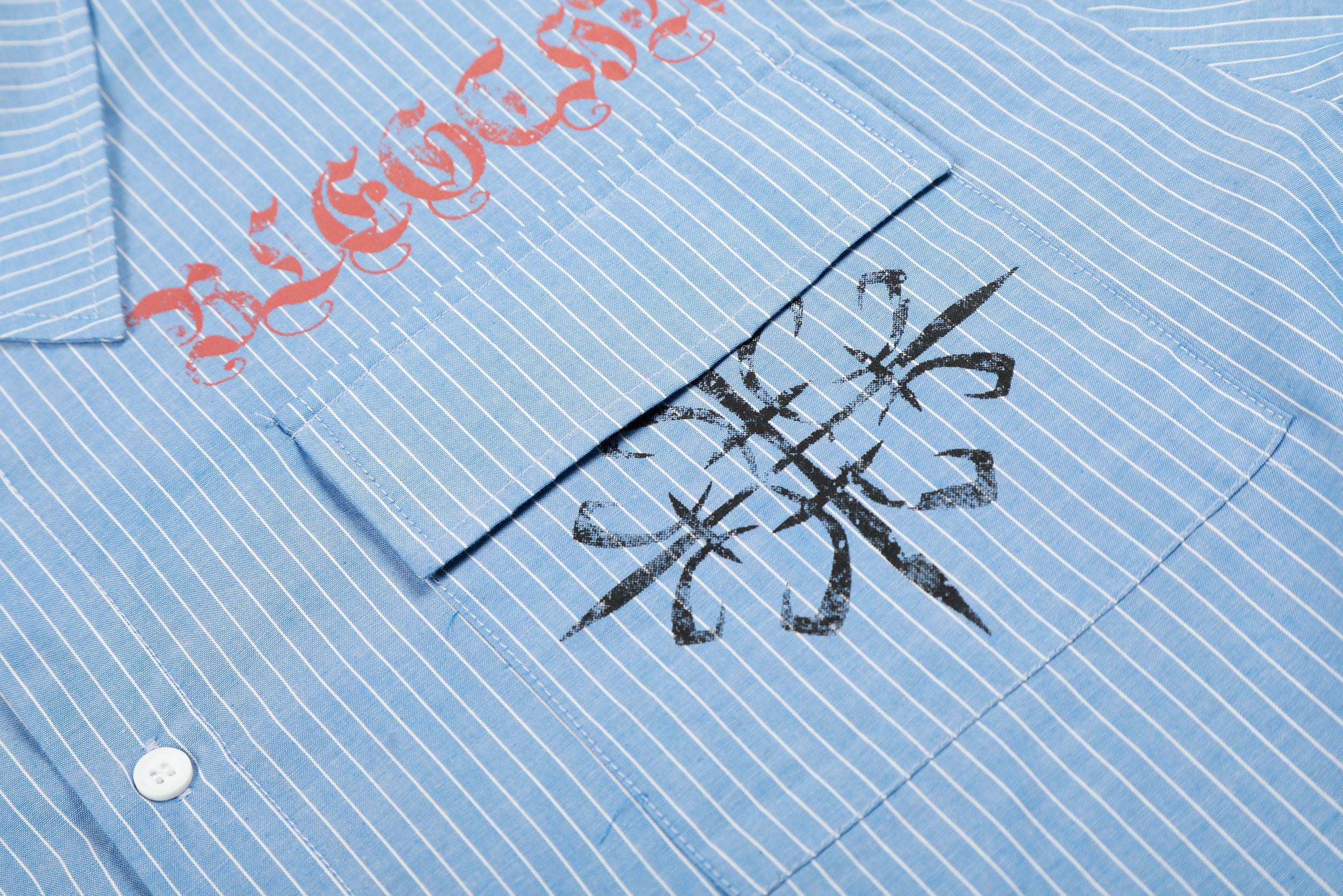 Omirad Striped Graphic Button-Up Shirt