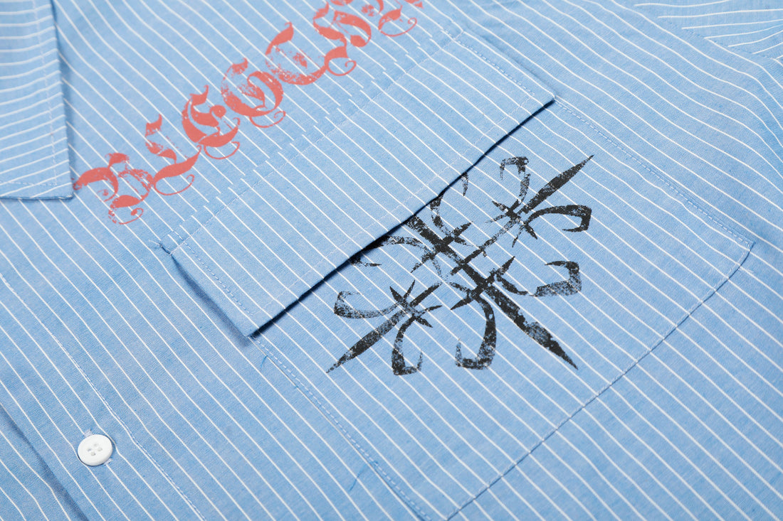 Omirad Striped Graphic Button-Up Shirt