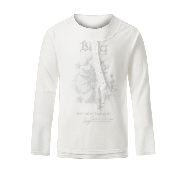 Omirad Graphic Long Sleeve Henley Tee