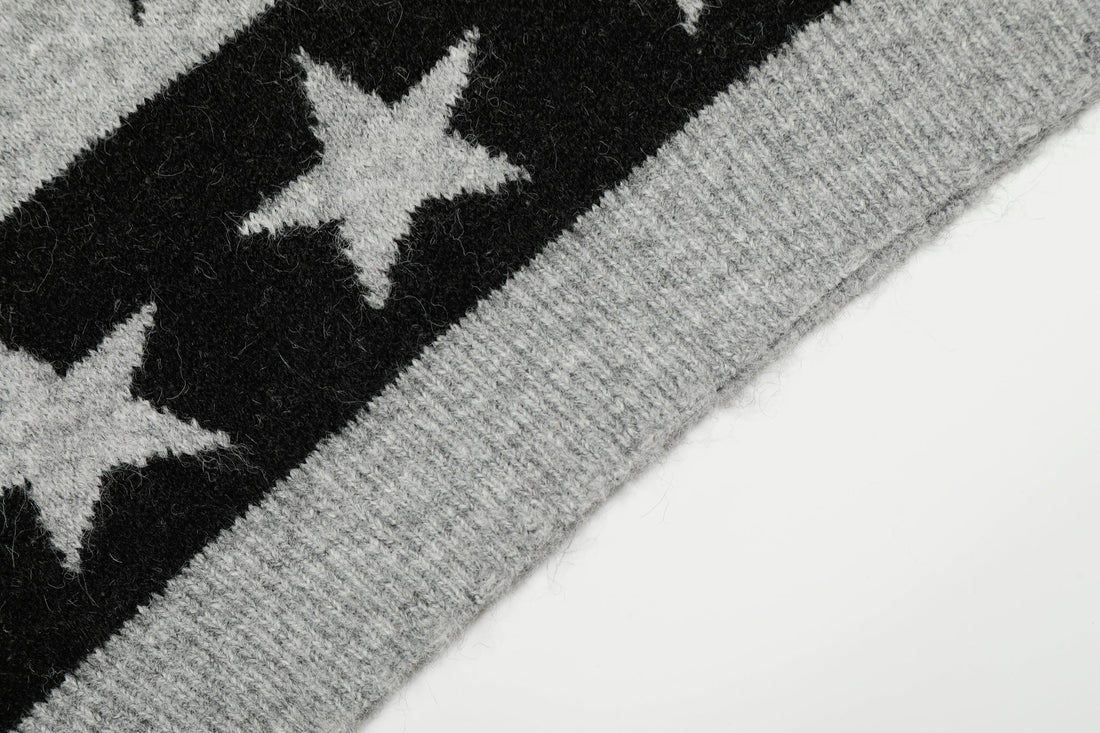 Omirad Star Stripe Knit Polo Sweater