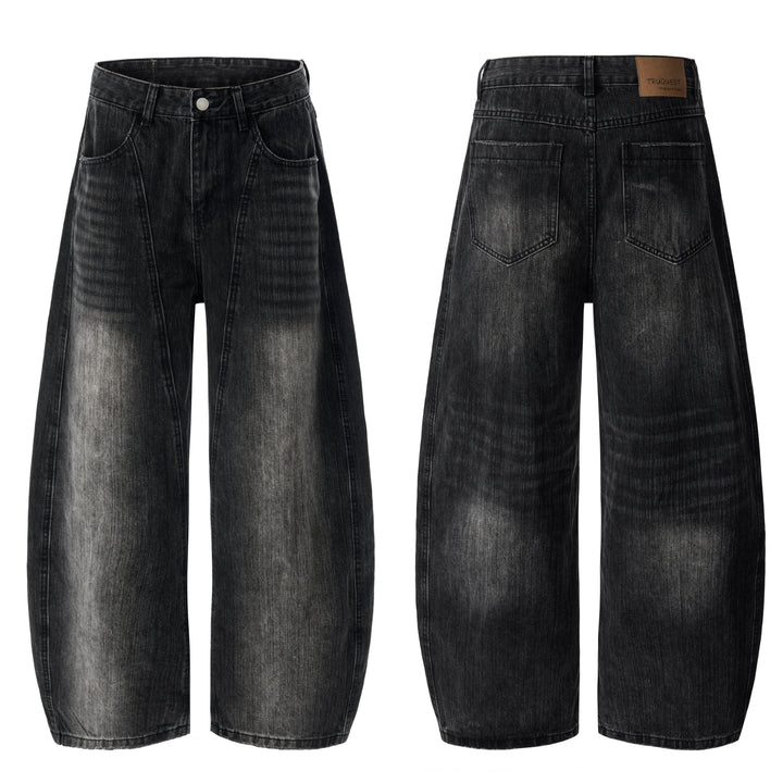 Omirad Vintage Washed Curved Denim Pants