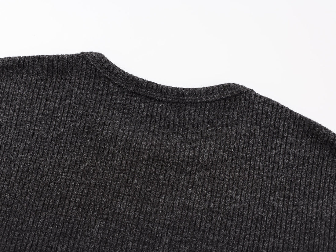 Omirad Ribbed Texture Long-Sleeve Tee