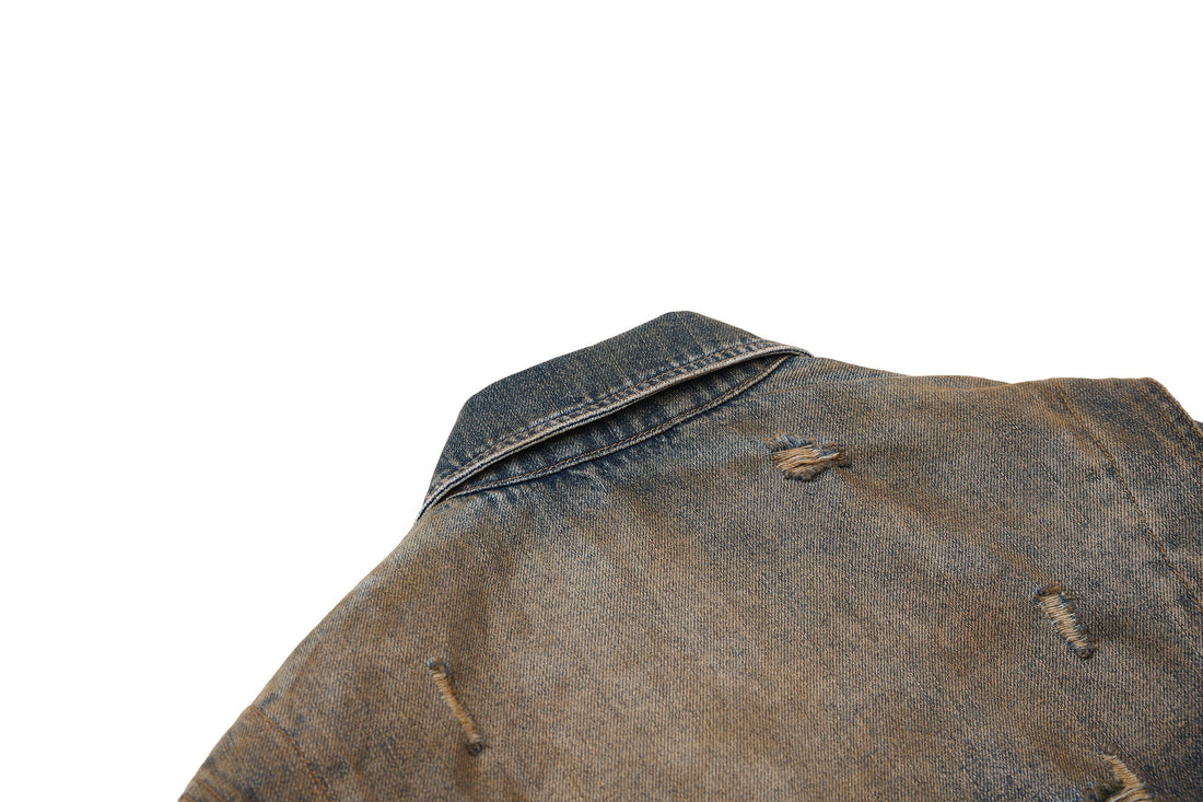 Omirad Vintage Distressed Denim Jacket