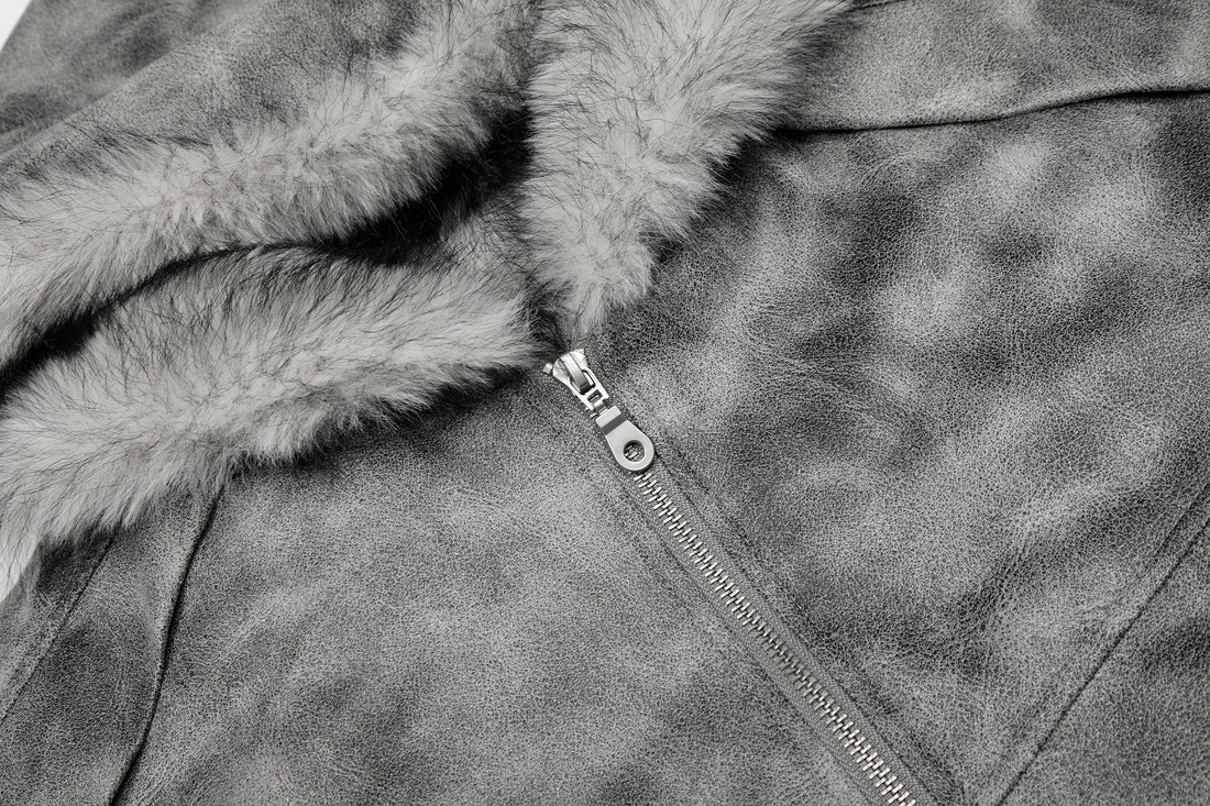 Omirad Washed Faux-Fur Hooded Jacket
