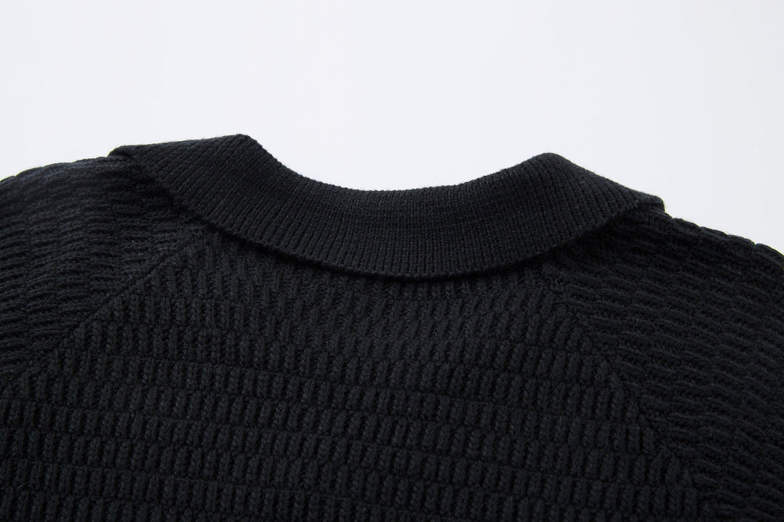 Omirad Striped Knit Polo Sweater