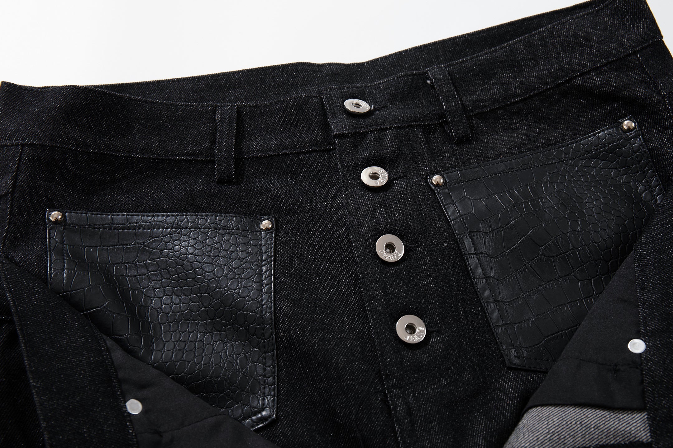 Omirad Wide Leg Button Fly Denim Pants