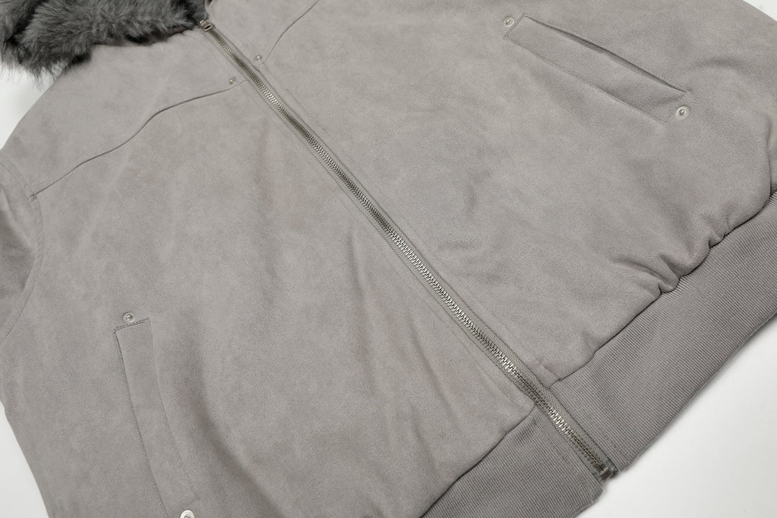 Omirad Reversible Faux Suede Fur Hooded Jacket