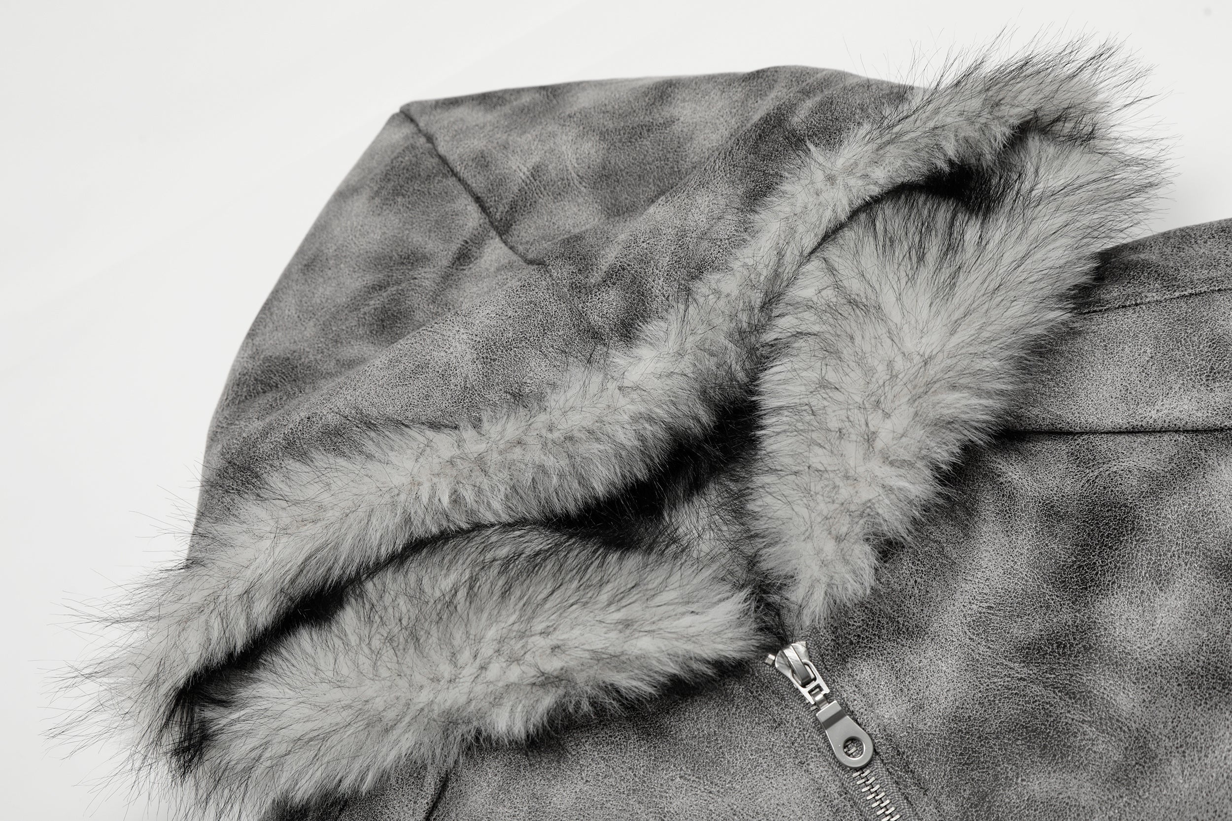 Omirad Washed Faux-Fur Hooded Jacket