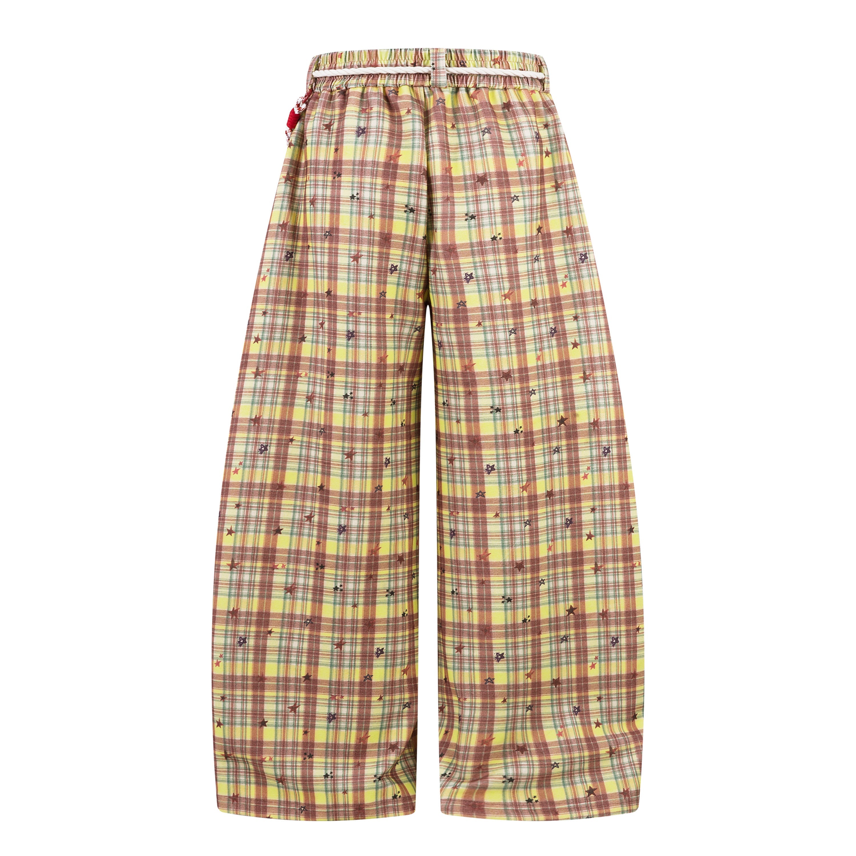 Omirad Yellow Plaid Bear Charm Pants