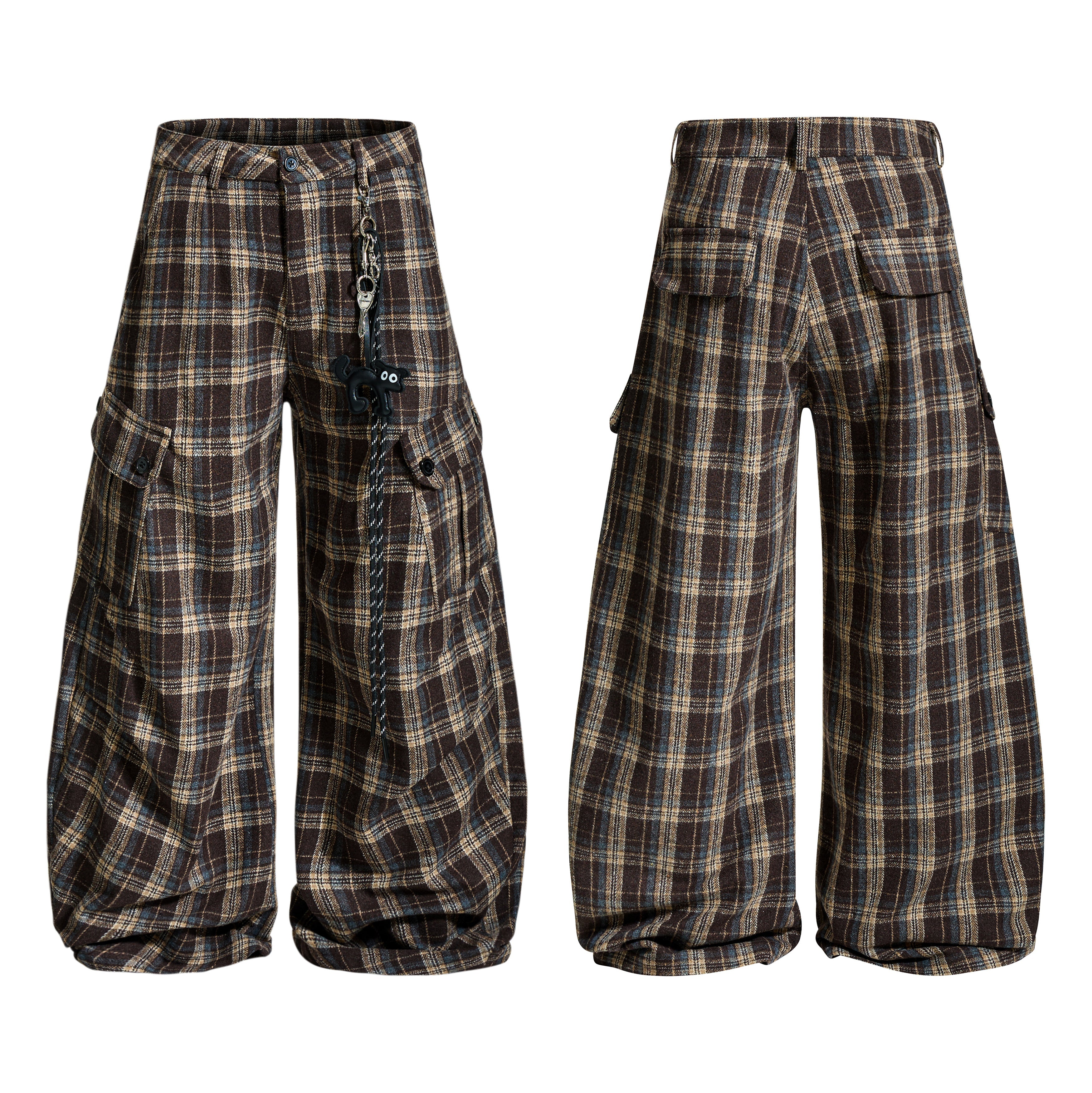 Omirad Vintage Check Wool-Blend Cargo Pants