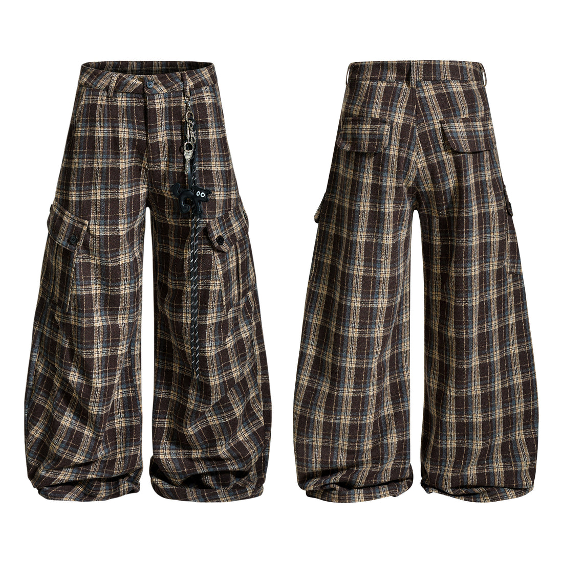 Omirad Vintage Check Wool-Blend Cargo Pants