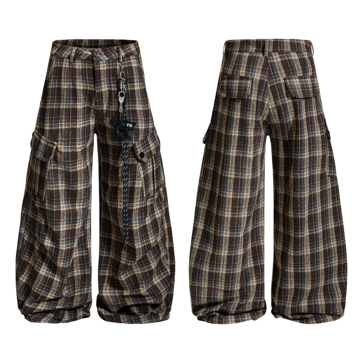 Omirad Vintage Check Wool-Blend Cargo Pants