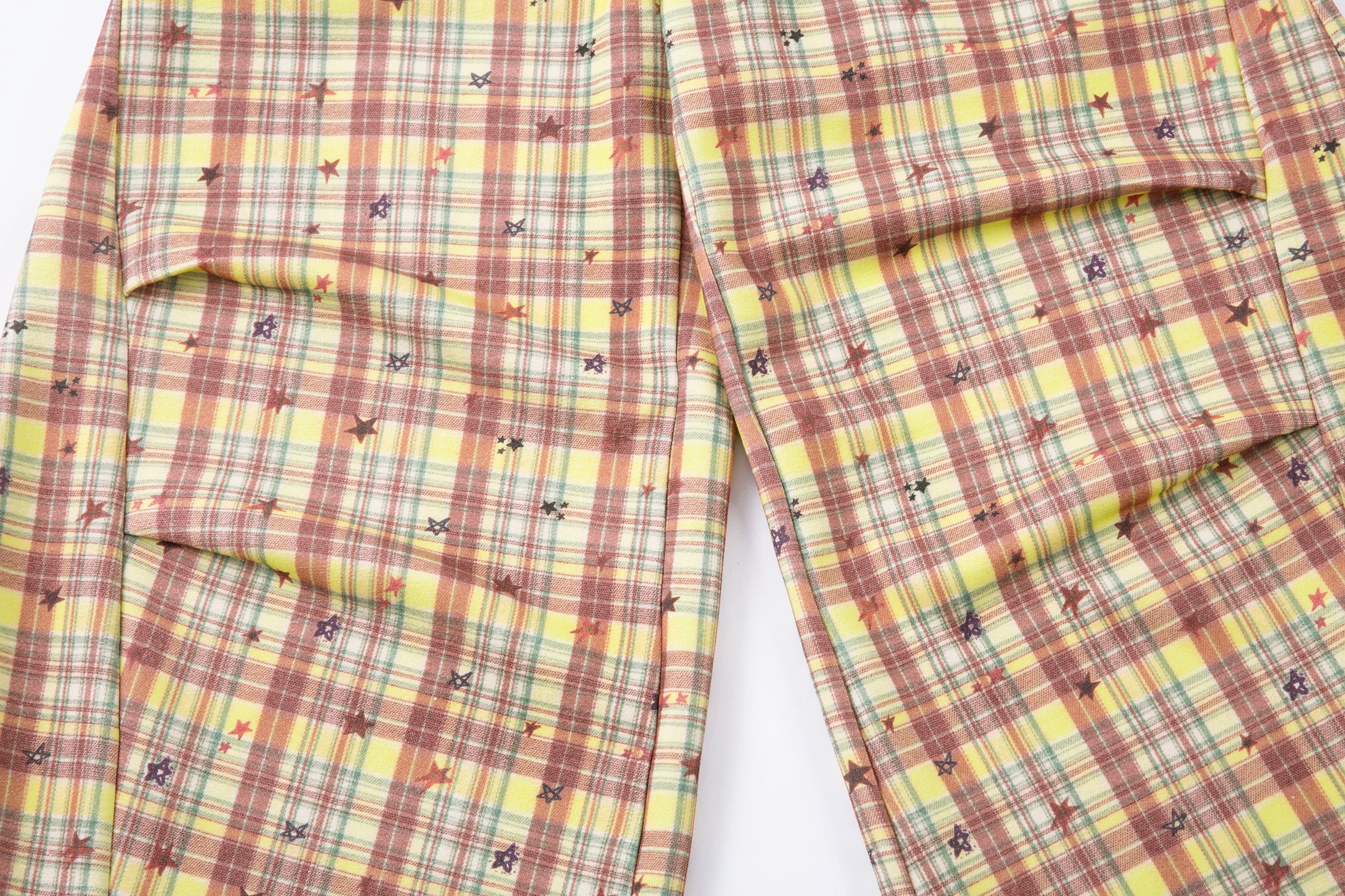 Omirad Yellow Plaid Bear Charm Pants