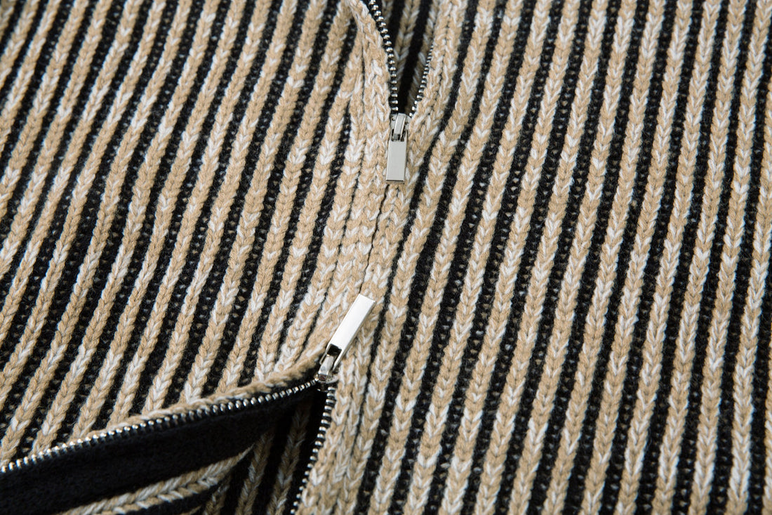 Omirad Striped Textured Zip Jacket