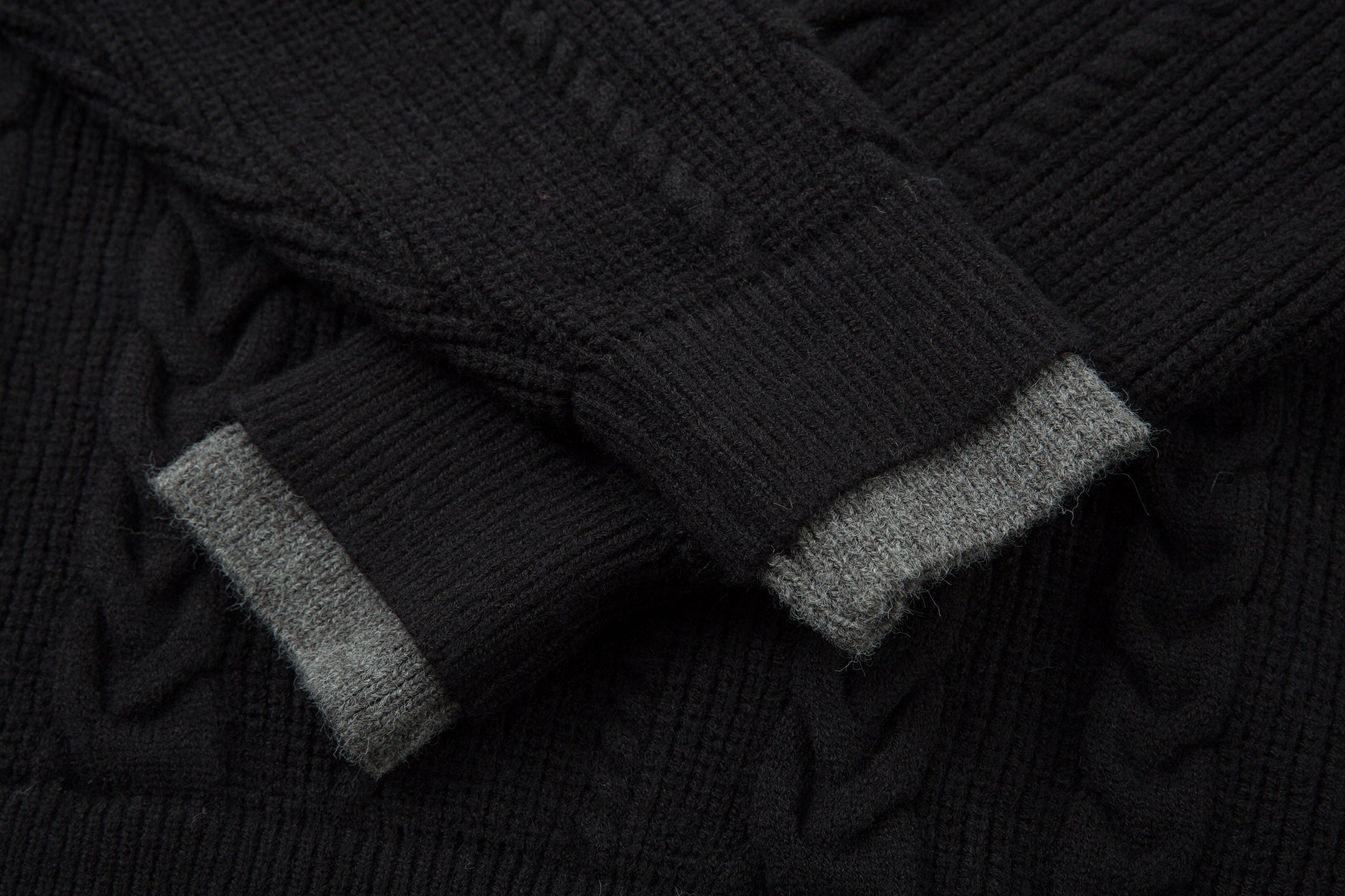 Omirad Vintage Cable Knit Polo Sweater