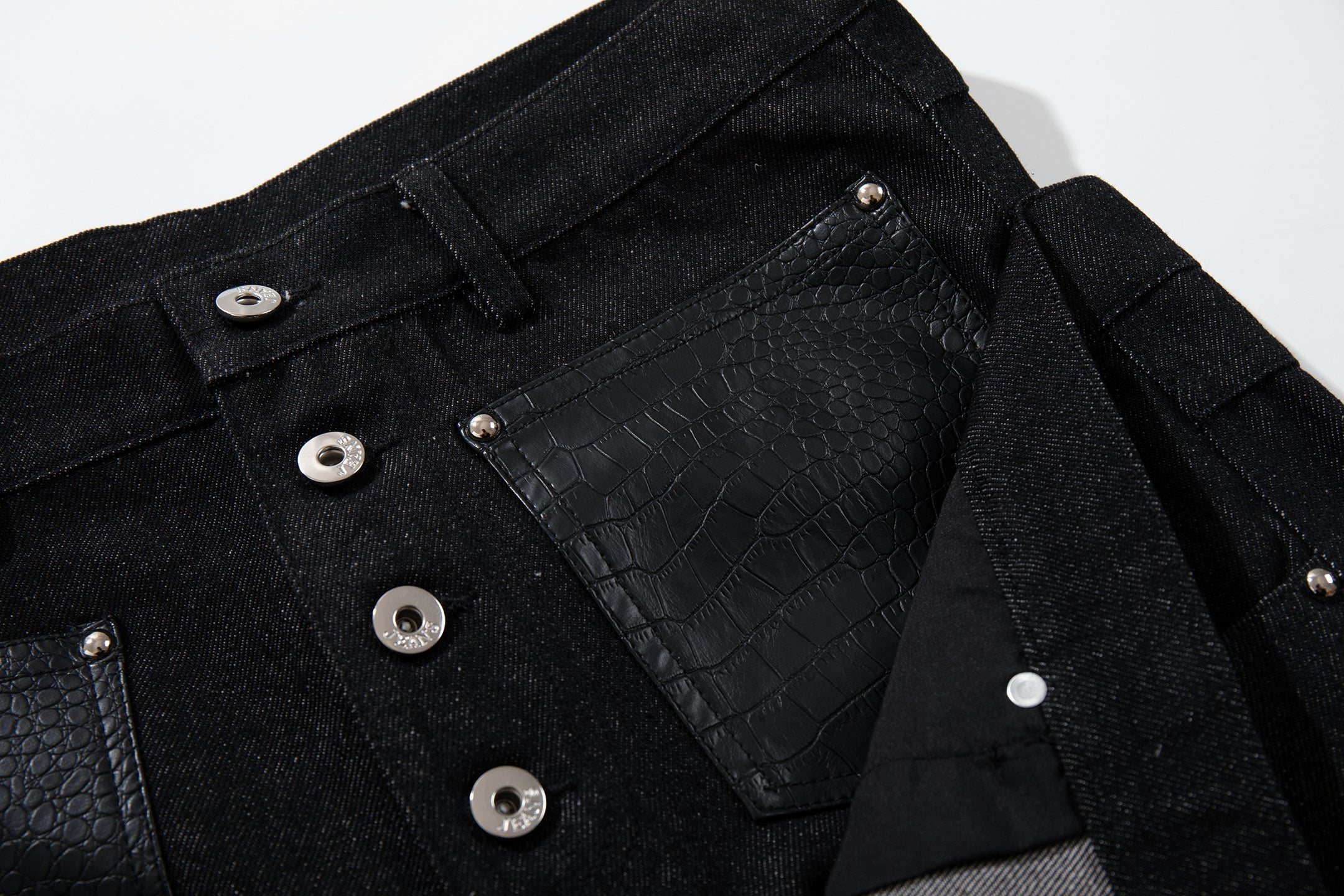 Omirad Wide Leg Button Fly Denim Pants