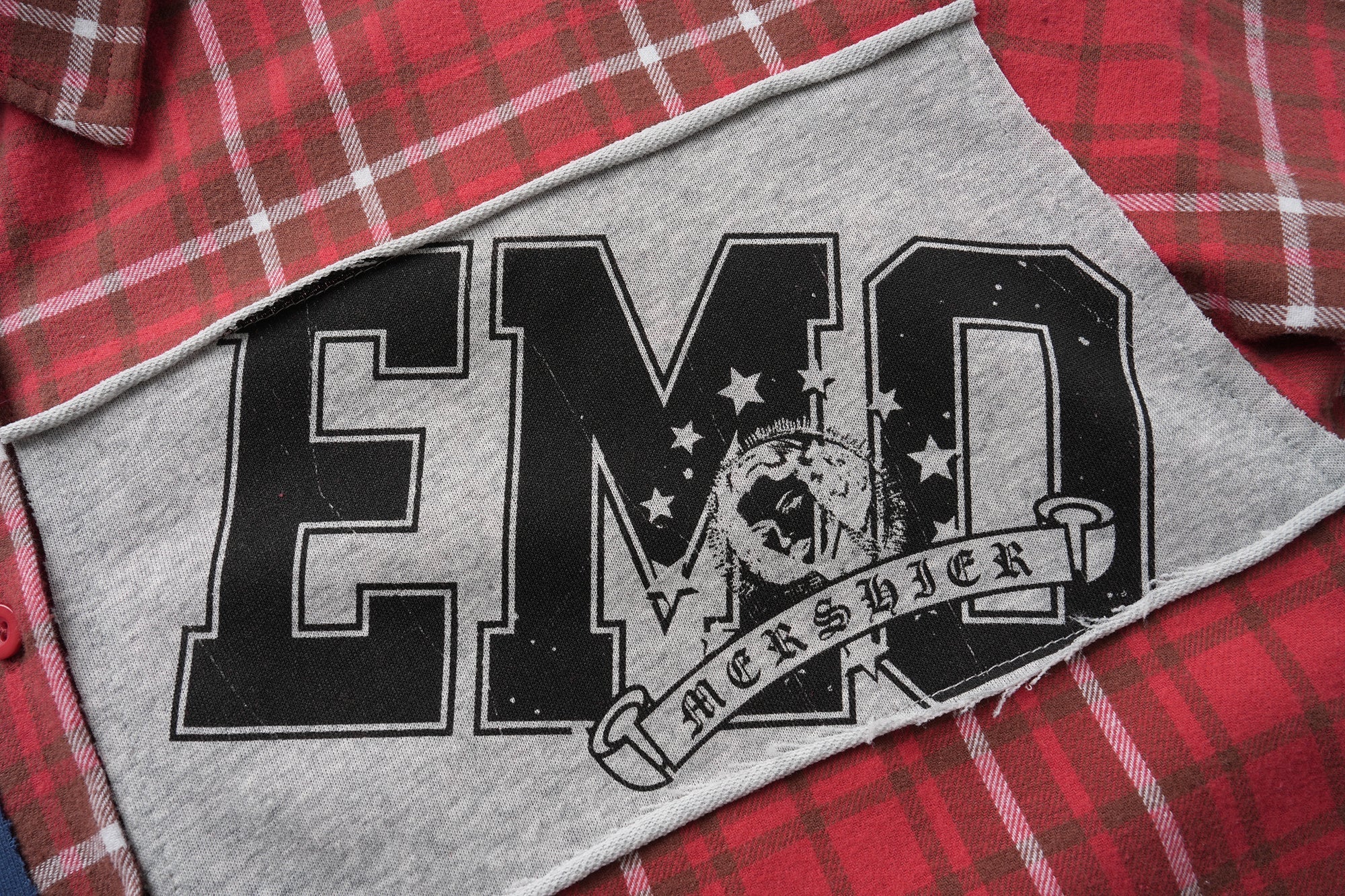 Omirad Patchwork Plaid Button-Up Shirt