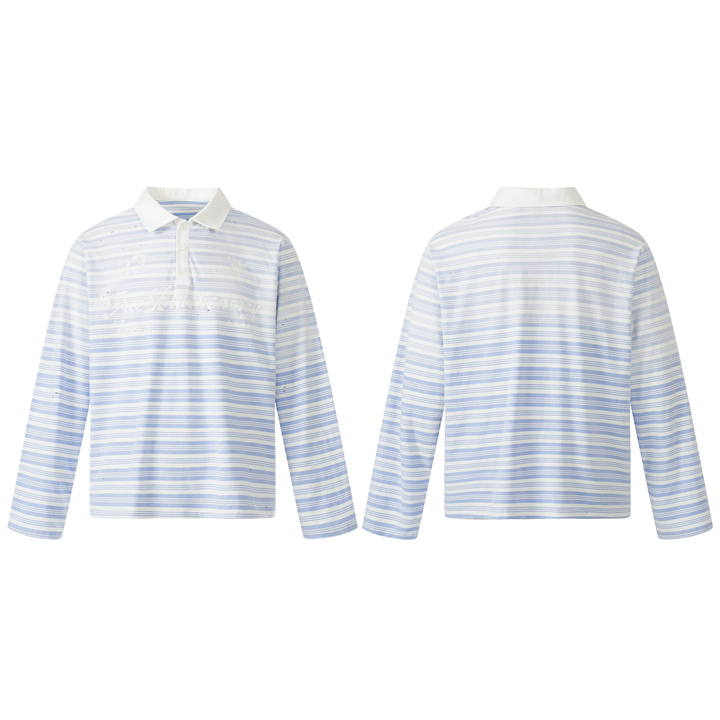 Omirad Striped Long Sleeve Polo Shirt