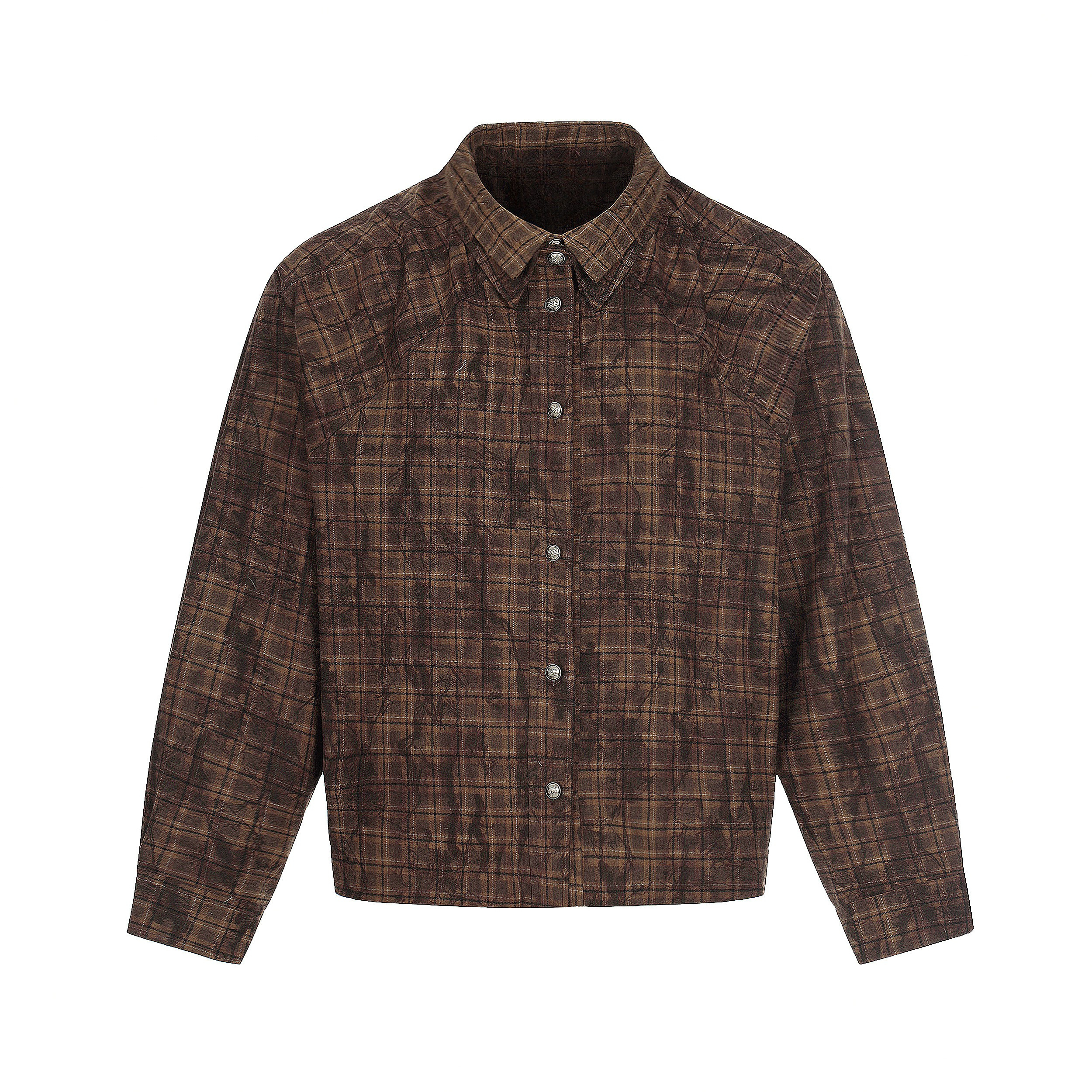 Omirad Vintage Plaid Button-Up Jacket