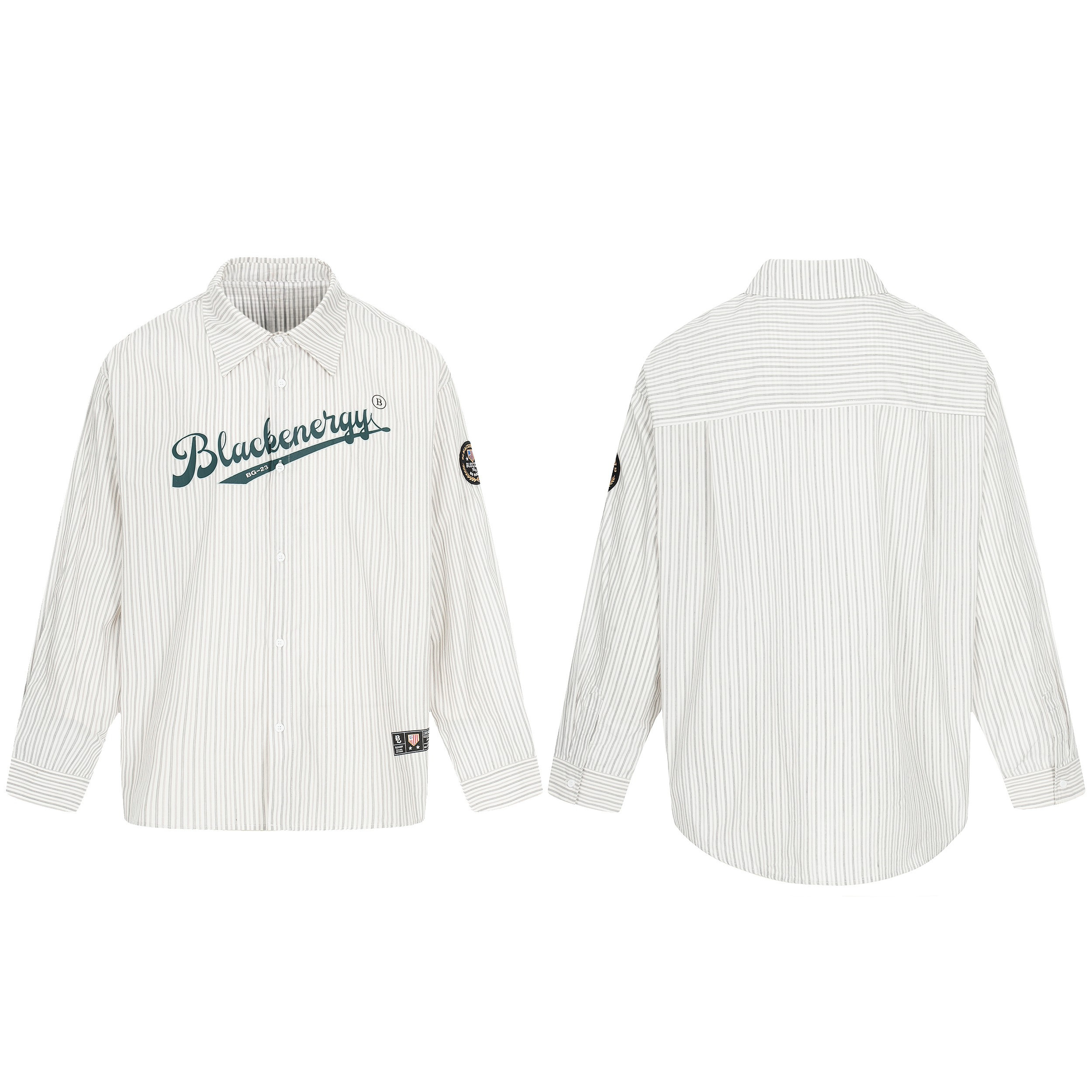 Omirad Striped Logo Button-Up Shirt