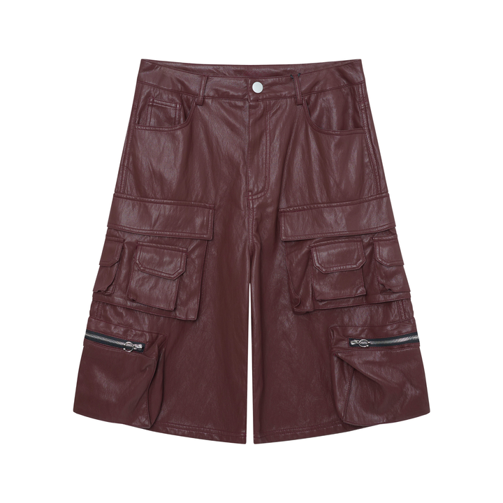 Omirad Leather Utility Cargo Shorts