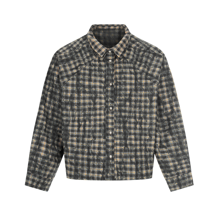 Omirad Vintage Plaid Button-Up Jacket
