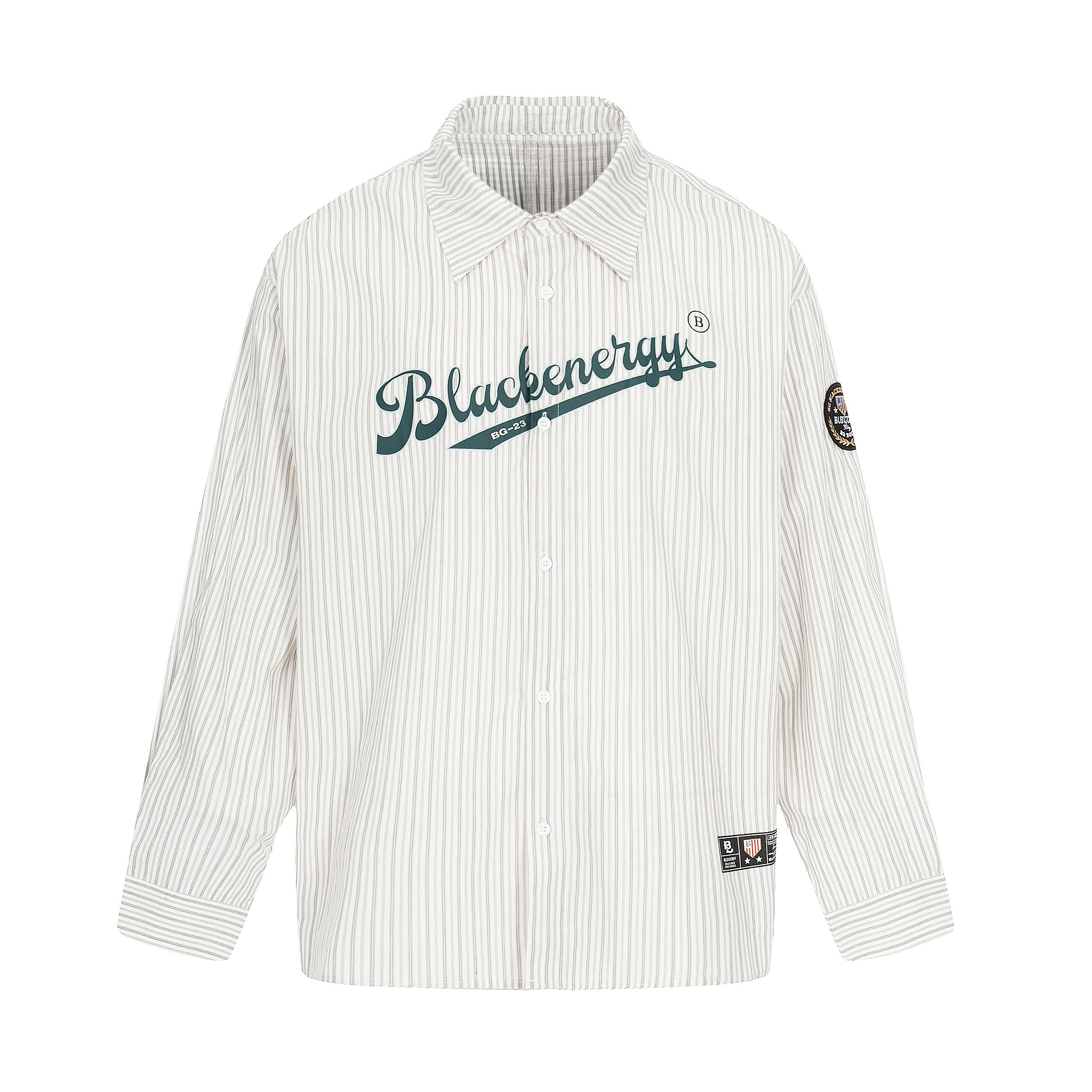 Omirad Striped Logo Button-Up Shirt