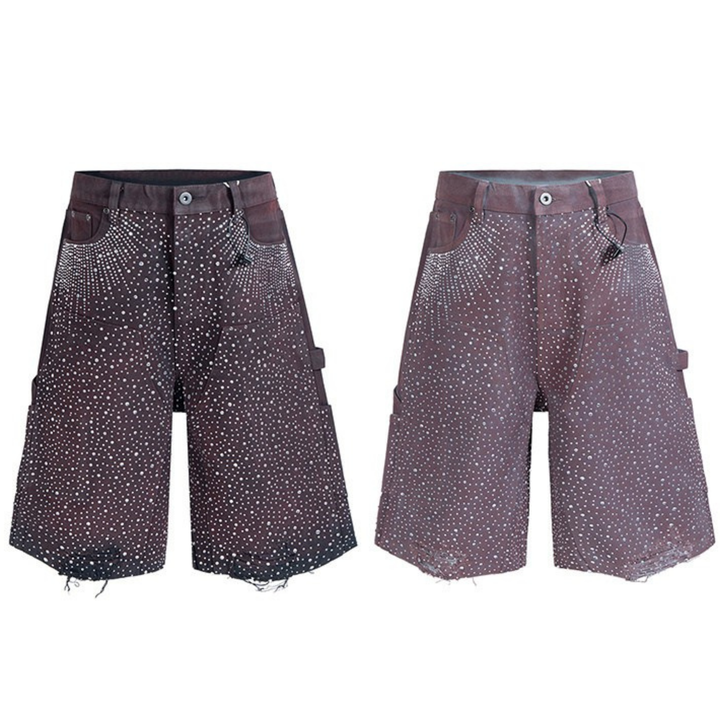 Omirad Studded Denim Shorts