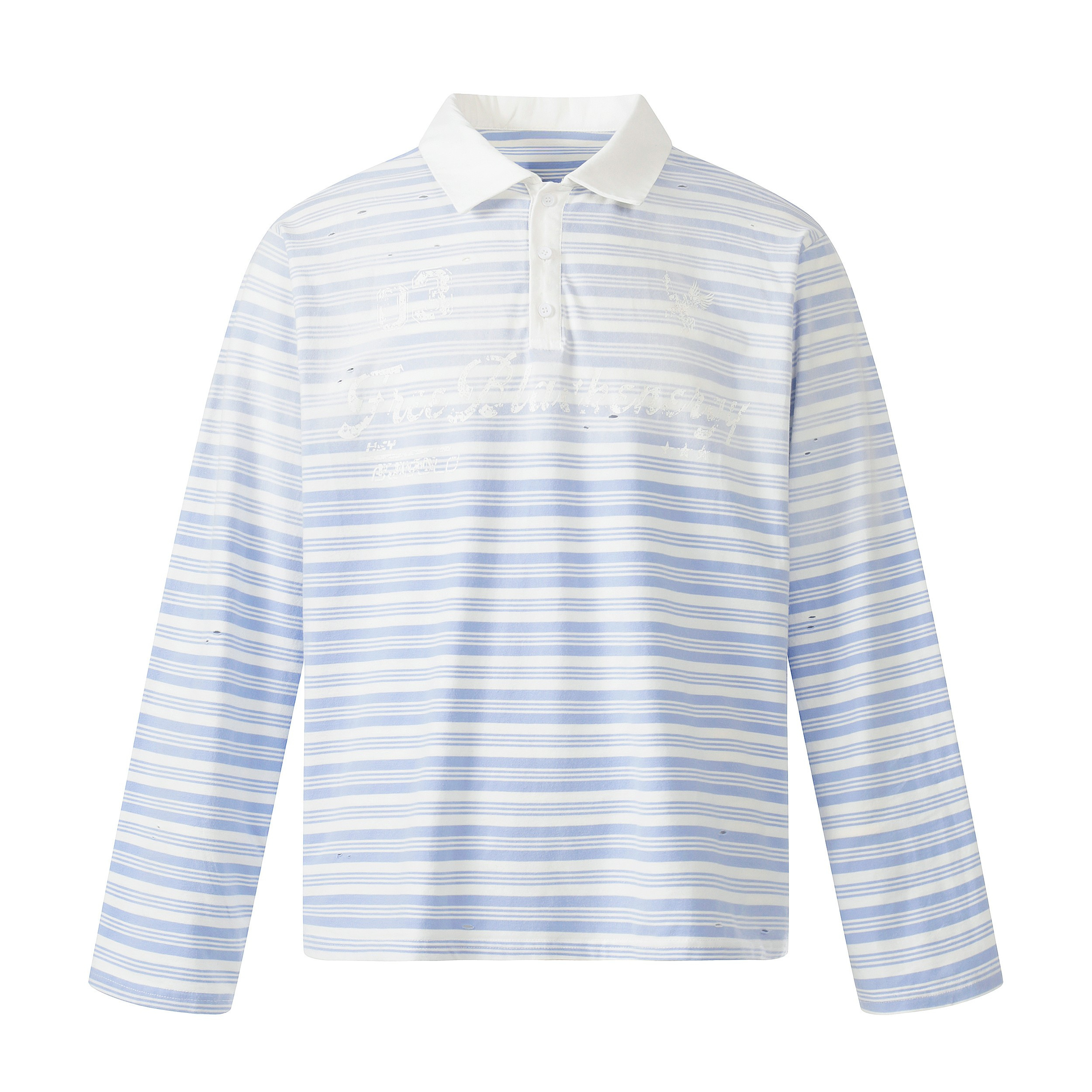 Omirad Striped Long Sleeve Polo Shirt