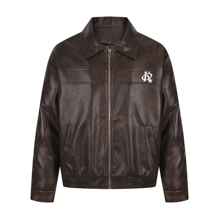 Omirad Vintage Lettering PU Jacket