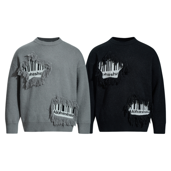 Omirad Fringe Patch Knit Sweater