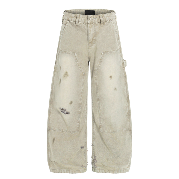 Omirad Washed Utility Distressed Denim Jeans