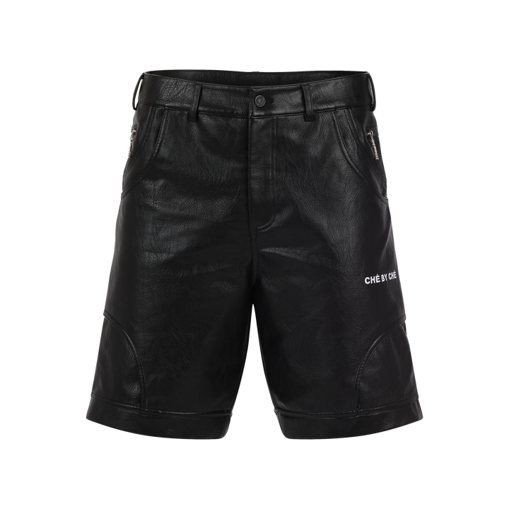 BLACK LEATHER SHORTS