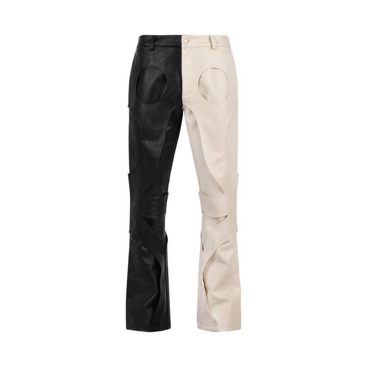 BLACK & WHITE LEATHER PANTS