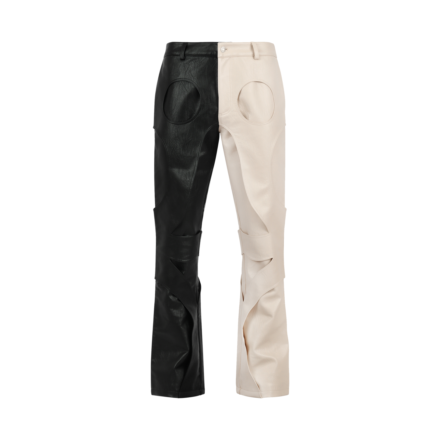 CL93 BLACK & WHITE LEATHER PANTS