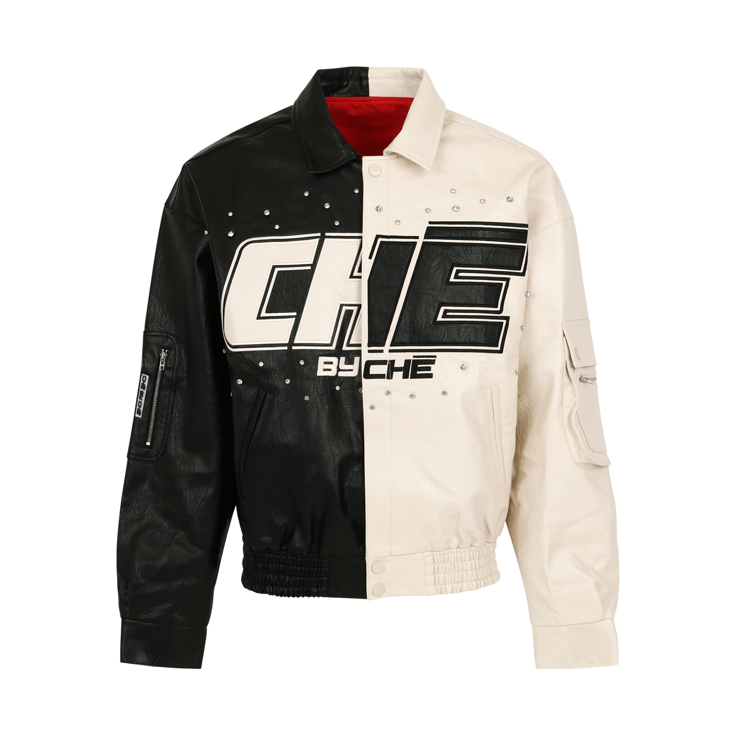 GL93 BLACK & WHITE LEATHER JACKET