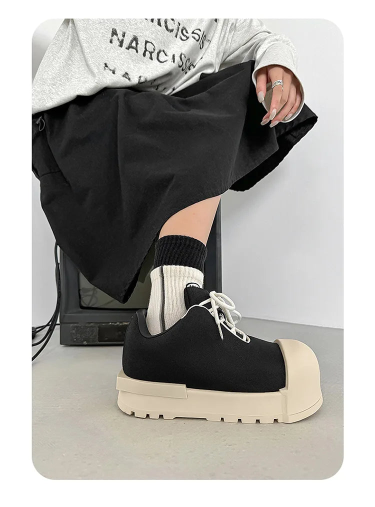 Big-Head Canvas Sneakers – Thick Sole Heightening Casual Sports Shoes Unisex