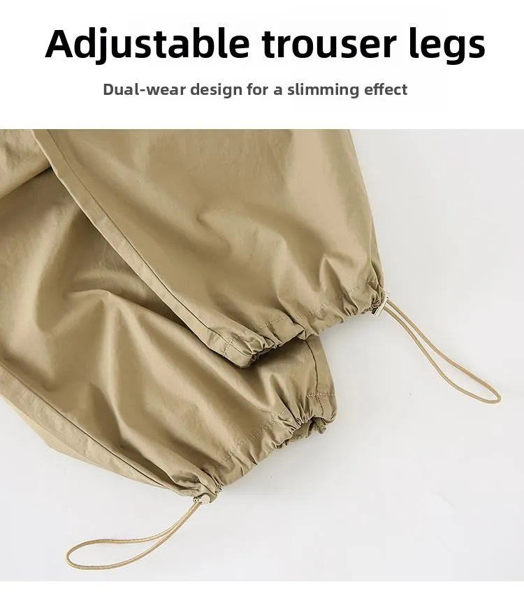 Women’s Retro Workwear Wide-Leg Pants – Summer Drapey Trousers