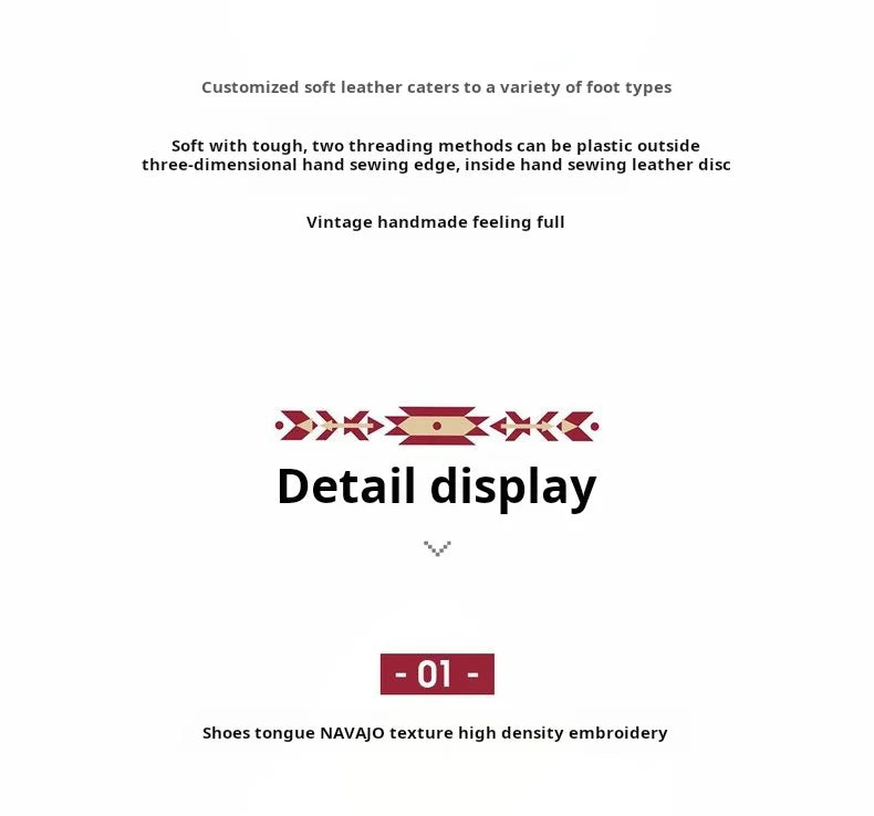 Maden Patchwork Navajo Sneakers – Men’s Chunky Sole Embroidered Casual Shoes