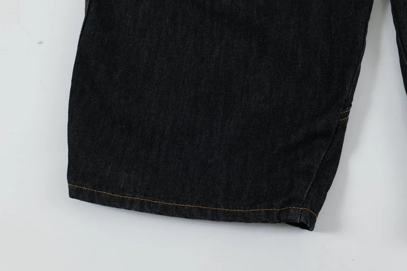 Y2K Scottish Plaid Spliced Baggy Wide-Leg Jeans – Streetwear 2024