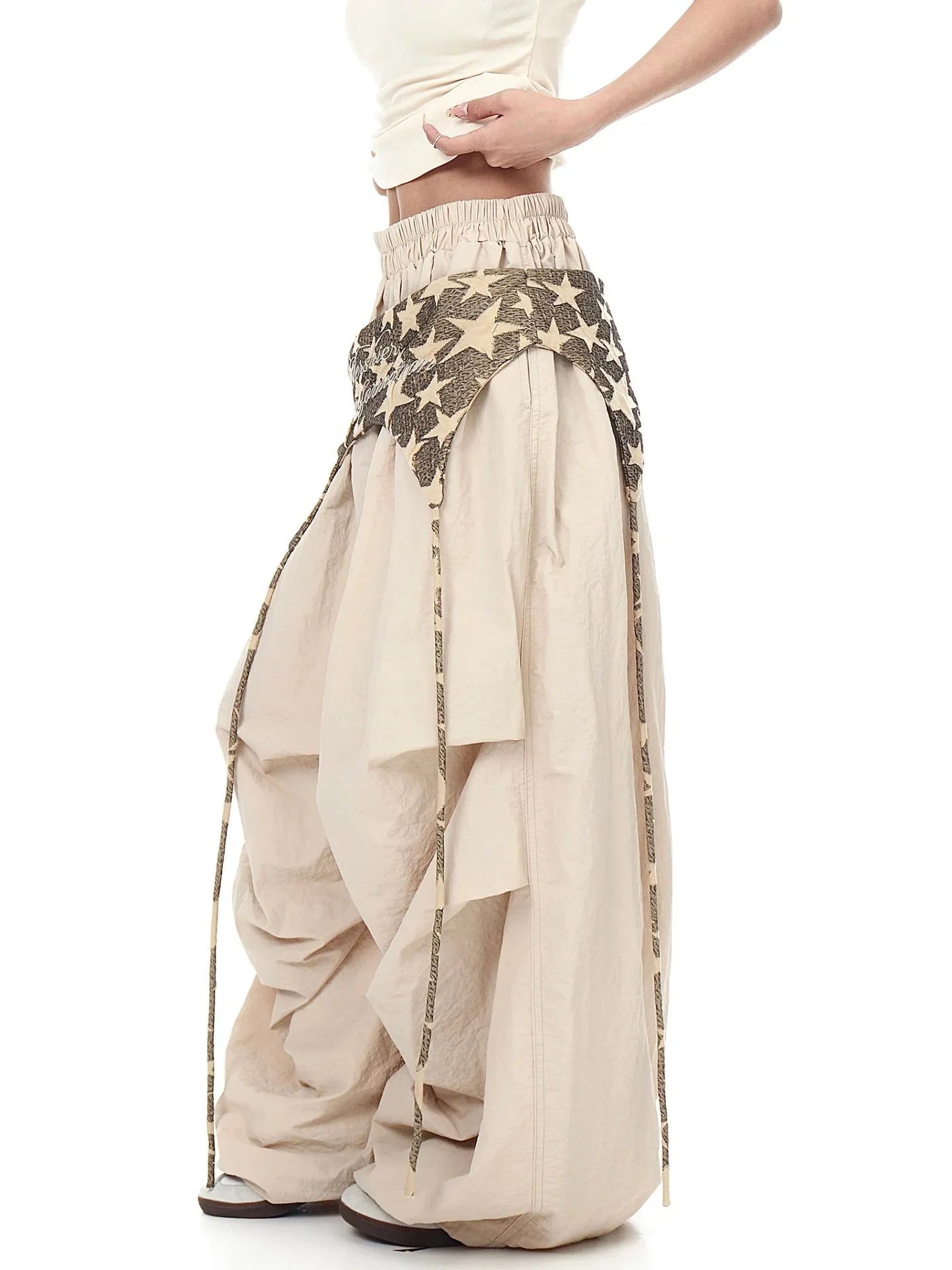 High Street Wide-Leg Drapey Tie Pants for Women